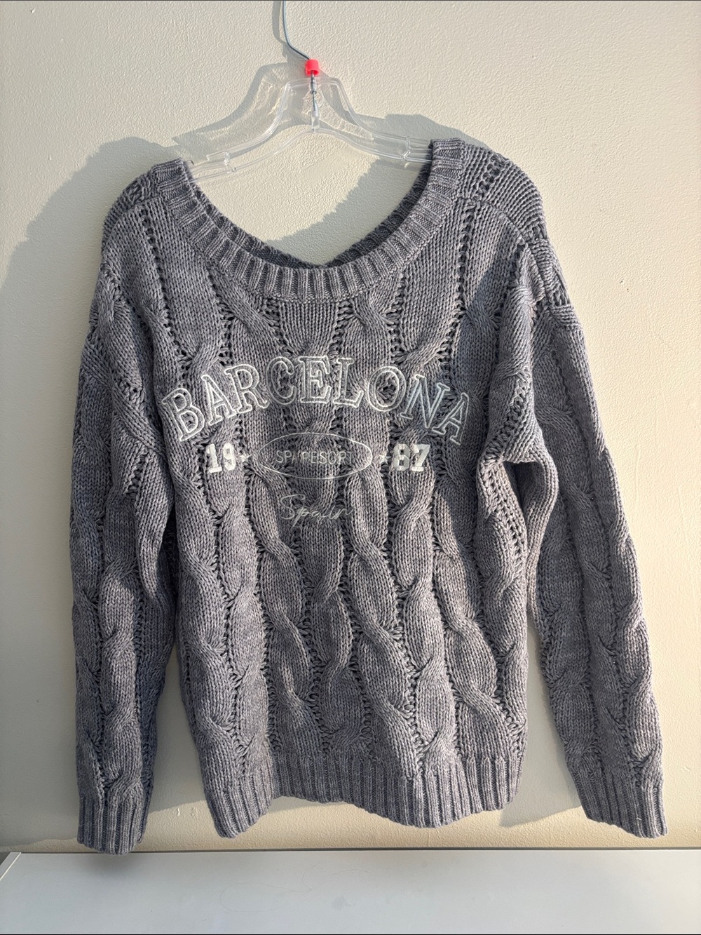 Barcelona Cable Knit Sweater - Gray